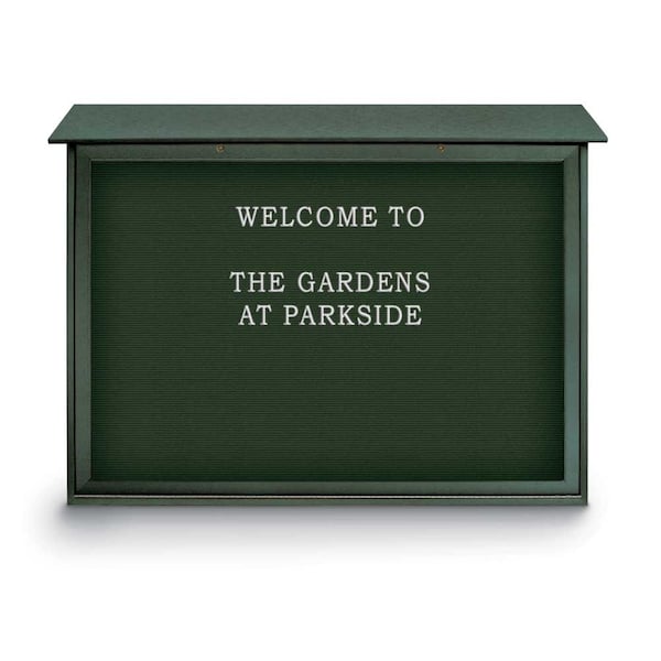 Outdoor Enclosed Combo Board, 48"x36", Black Frame/Black & Medium Grey